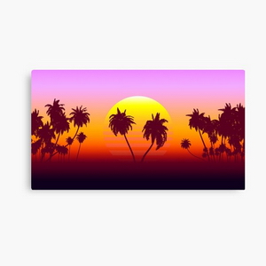 Palm Trees Sunset - Canvas