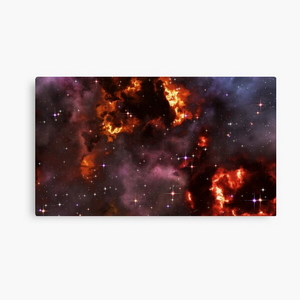 Fantasy nebula cosmos sky in space with stars (Purple/Yellow/Orange/Red) - Impressions sur toile