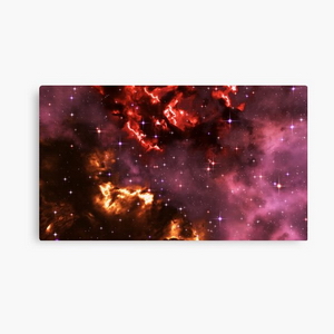 Fantasy nebula cosmos sky in space with stars (Purple/Yellow/Orange/Red/Magenta) - Canvas