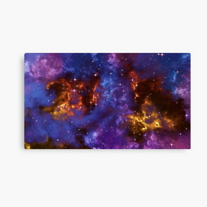 Fantasy nebula cosmos sky in space with stars (Blue/Purple/Red/Yellow) - Impressions sur toile
