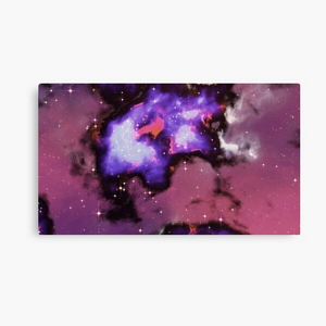 Fantasy nebula cosmos sky in space with stars (Purple/Blue/Magenta) - Impressions sur toile