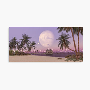 Planetscape in the tropics with palm trees - Canvas