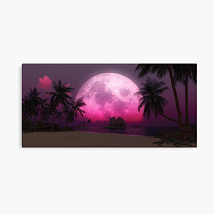 Planetscape in the tropics with palm trees - Canvas