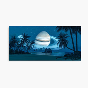 Planetscape in the tropics with palm trees - Canvas