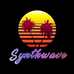 Synthwave Sun (with palm trees) - Gaia Dream Creation