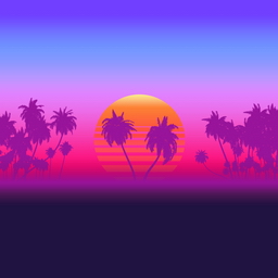 Palm Trees Sunset - Gaia Dream Creation
