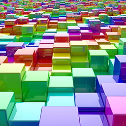 Rainbow Cubes - Abstract