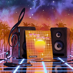 80s music in music land with palm trees - Musique