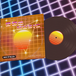 80s music with vinyl disk - Retro 80s Synthwave