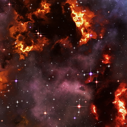 Fantasy nebula cosmos sky in space with stars (Purple/Yellow/Orange/Red) - Gaia Dream Creation