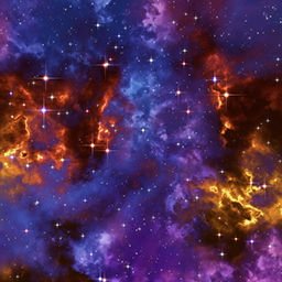Fantasy nebula cosmos sky in space with stars (Blue/Purple/Red/Yellow) - Space