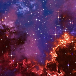 Fantasy nebula cosmos sky in space with stars (Blue/Purple/Red/Yellow/Pink) - Space