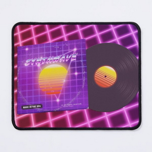 Synthwave music with vinyl disk - Tapis de souris