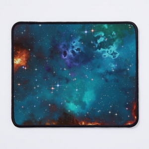 Fantasy nebula cosmos sky in space with stars (Blue/Cyan/Green/Yellow/Orange/Red) - Tapis de souris
