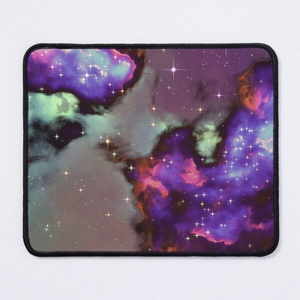 Fantasy nebula cosmos sky in space with stars (Purple/Cyan/Blue/Pink/Magenta) - Tapis de souris