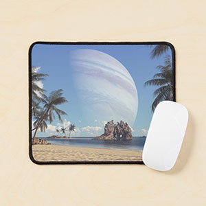 Planetscape in the tropics with palm trees - Mouse pads