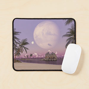 Planetscape in the tropics with palm trees - Mouse pads