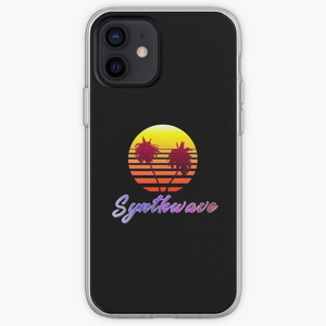 Synthwave Sun (with palm trees) - iPhone phone cases