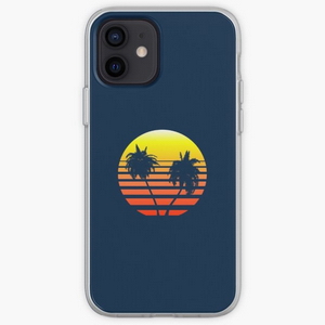 Synthwave Sunset (with palm trees) - iPhone phone cases