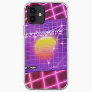 Synthwave music with vinyl disk - iPhone phone cases