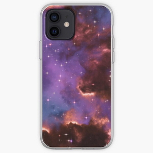 Fantasy nebula cosmos sky in space with stars (Red/Purple/Blue) - iPhone phone cases