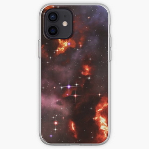 Fantasy nebula cosmos sky in space with stars (Purple/Yellow/Orange/Red) - Coques pour téléphones portables iPhone