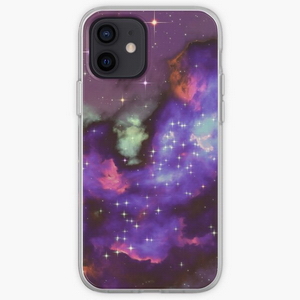 Fantasy nebula cosmos sky in space with stars (Purple/Cyan/Blue/Pink/Magenta) - iPhone phone cases