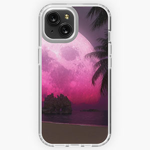 Planetscape in the tropics with palm trees - iPhone phone cases