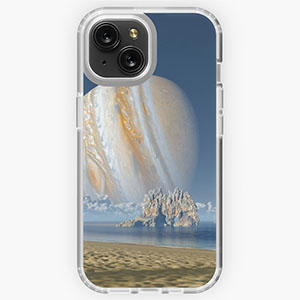 Planetscape in the tropics with palm trees - iPhone phone cases