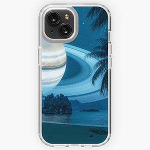 Planetscape in the tropics with palm trees - iPhone phone cases