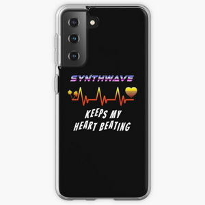 Synthwave keeps my heart beating - Samsung phone cases