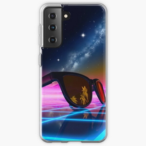 Sunglasses in a synthwave landscape - Samsung phone cases