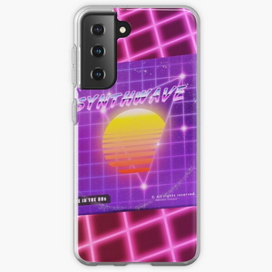 Synthwave music with vinyl disk - Samsung phone cases