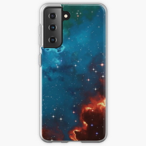 Fantasy nebula cosmos sky in space with stars (Blue/Cyan/Green/Yellow/Orange/Red) - Samsung phone cases