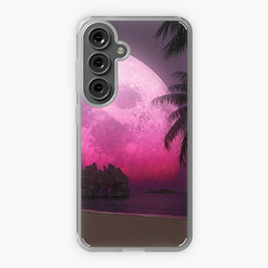 Planetscape in the tropics with palm trees - Samsung phone cases