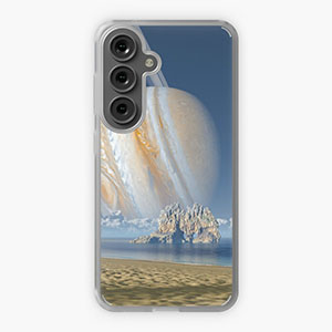 Planetscape in the tropics with palm trees - Samsung phone cases