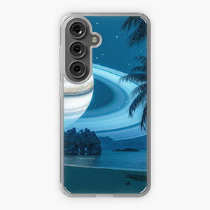 Planetscape in the tropics with palm trees - Samsung phone cases