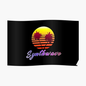 Synthwave Sun (with palm trees) - Posters