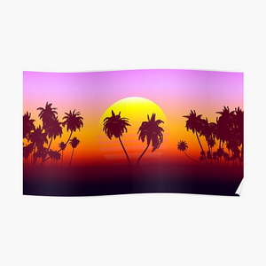 Palm Trees Sunset - Posters
