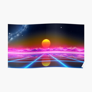 Synthwave landscape - Posters