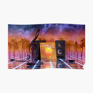 80s music in music land with palm trees - Posters