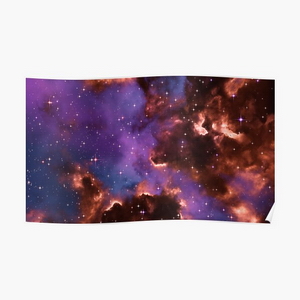 Fantasy nebula cosmos sky in space with stars (Red/Purple/Blue) - Posters