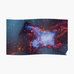 Fantasy nebula cosmos sky in space with stars (Blue) - Posters