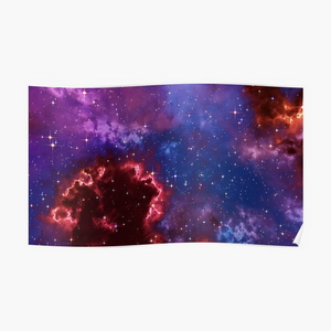Fantasy nebula cosmos sky in space with stars (Blue/Purple/Red/Yellow/Pink) - Posters