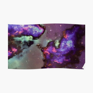 Fantasy nebula cosmos sky in space with stars (Purple/Cyan/Blue/Pink/Magenta) - Posters