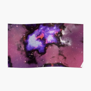 Fantasy nebula cosmos sky in space with stars (Purple/Blue/Magenta) - Posters