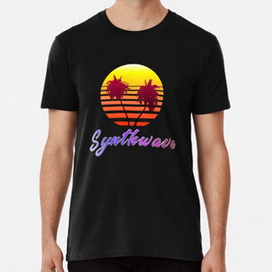 Synthwave Sun (with palm trees) - T-shirts