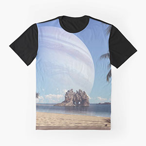 Planetscape in the tropics with palm trees - T-shirts