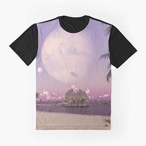 Planetscape in the tropics with palm trees - T-shirts