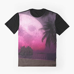 Planetscape in the tropics with palm trees - T-shirts